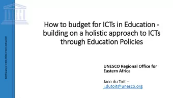 building on a holistic approach to ICT  ICTs  Building peace in the minds of men and women  through