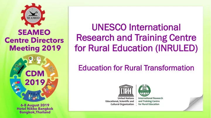 un unesc esco o int nterna ernational tional