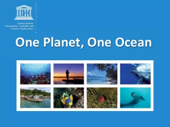 One Planet, One Ocean  The Ocean in the United Nations System  The Ocean in the United Nations