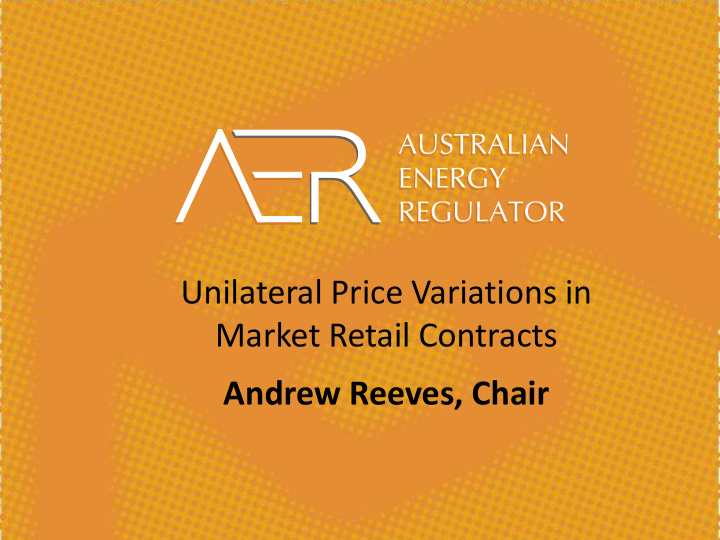 unilateral price variations in market retail contracts