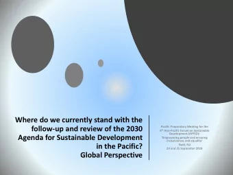 Where do we currently stand with the  follow-up and review of the 2030  Pacific Preparatory Meeting