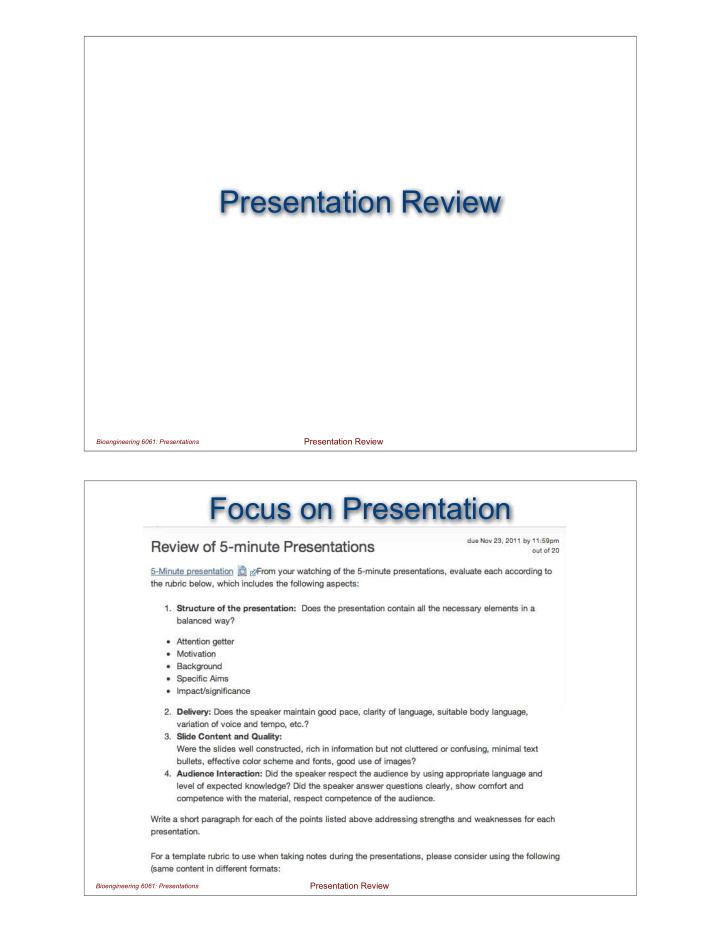 presentation review