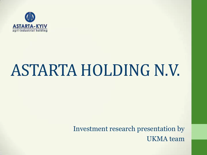 astarta holding n v