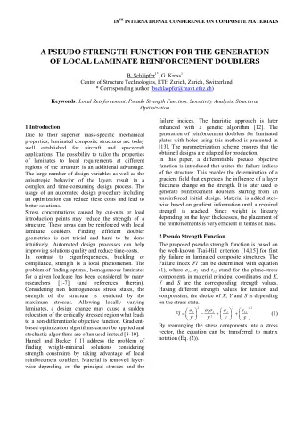 A PSEUDO STRENGTH FUNCTION FOR THE GENERATION  OF LOCAL LAMINATE REINFORCEMENT DOUBLERS B.