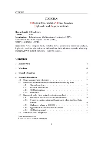 CONCHA:  COmplex flow simulatioN Codes based on  High-order and Adaptive methods Research unit: