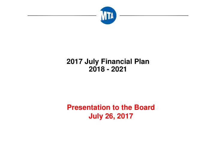 presentation to the board