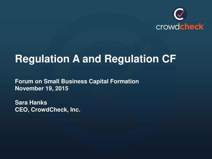 regulation a and regulation cf