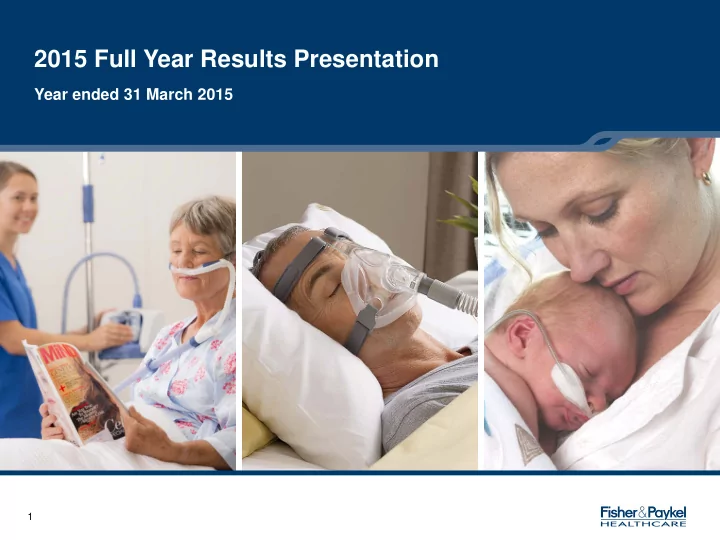 2015 full year results presentation