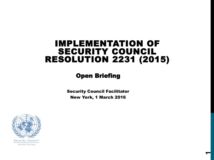 implementation of security council resolution 2231 2015