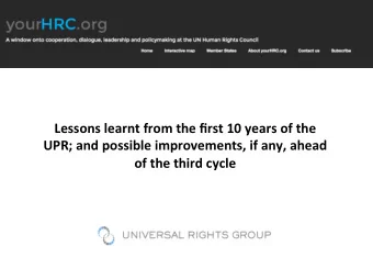 Lessons  learnt  from  the  first  10  years  of  the    UPR;  and