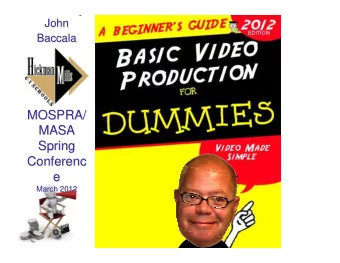 MOSPRA/  MOSPRA/  MASA  MASA  Spring  Spring  Conferenc  Conferenc  e  e  March 2012  March 2012