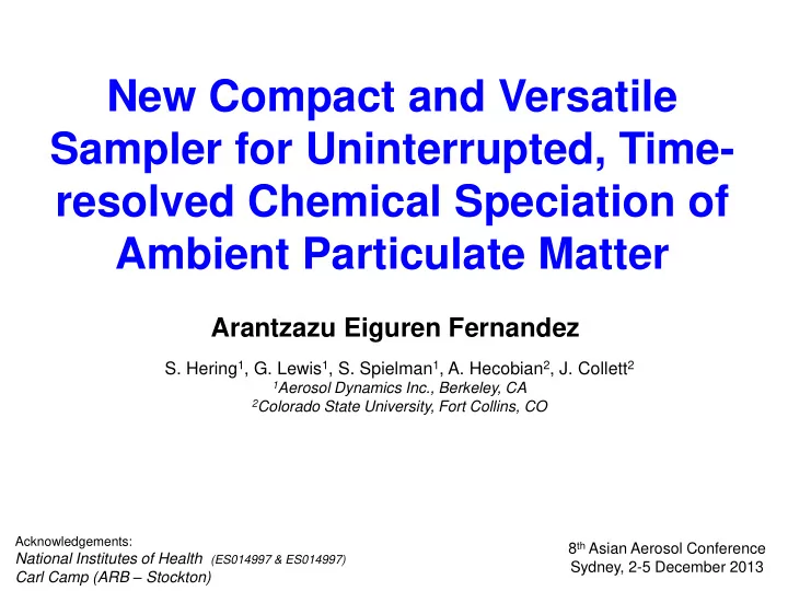new compact and versatile sampler for uninterrupted time