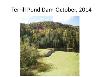 Terrill Pond Dam-October, 2014  Terrill Pond   NHFG created pond   20 acres   shallow (max