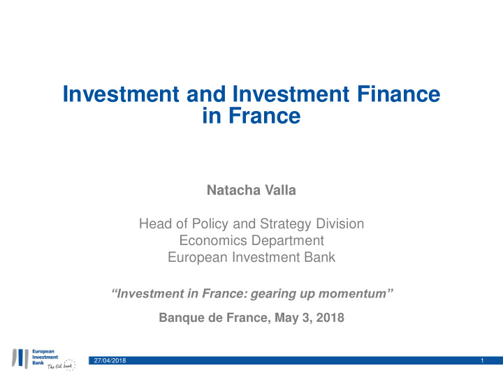 investment and investment finance