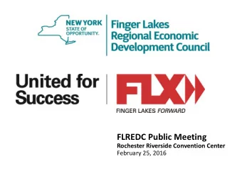 FLREDC Public Meeting  Rochester Riverside Convention Center  February 25, 2016  Kathy Hochul  New
