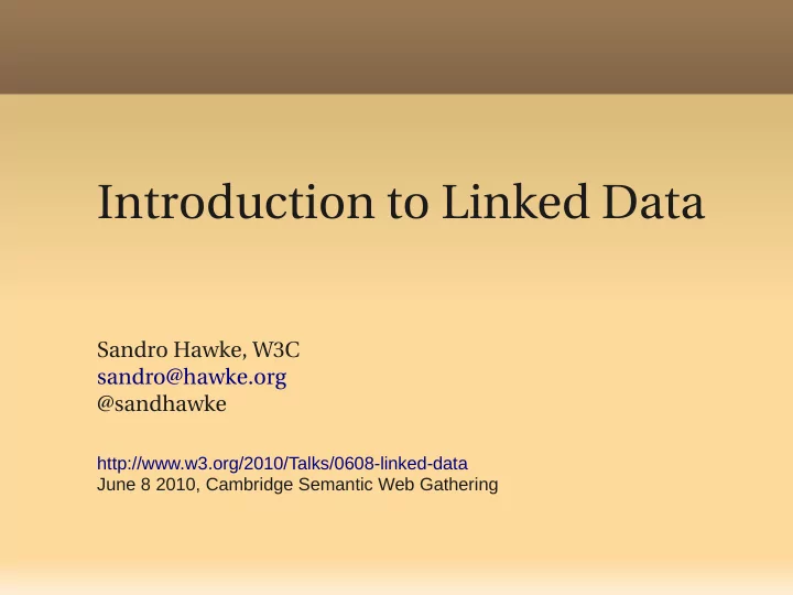introduction to linked data
