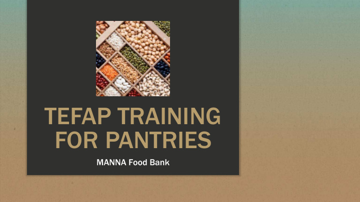 tefap training for pantries