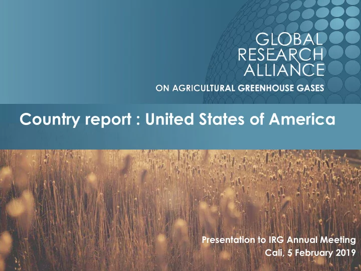 country report united states of america
