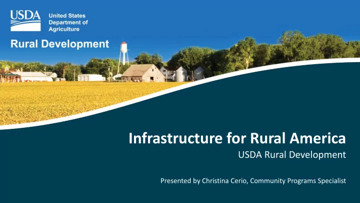 infrastructure for rural america