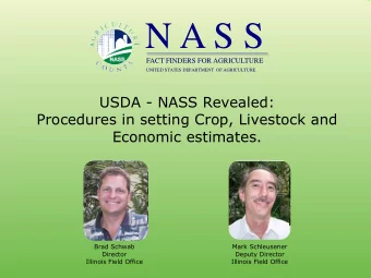 N A S S  FACT FINDERS FOR AGRICULTURE  UNITED STATES DEPARTMENT  OF AGRICULTURE  USDA - NASS