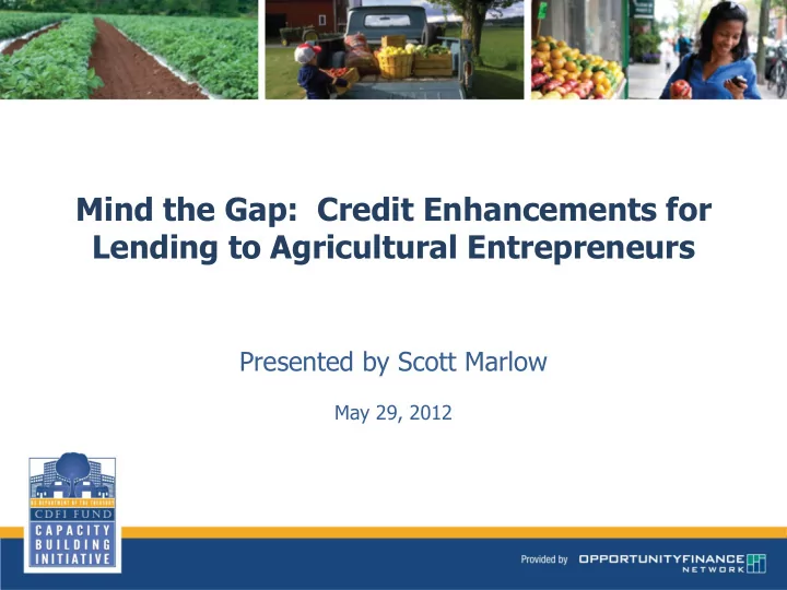 lending to agricultural entrepreneurs