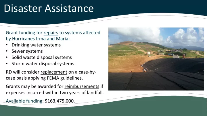 disaster assistance
