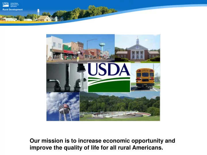 our mission is to increase economic opportunity and