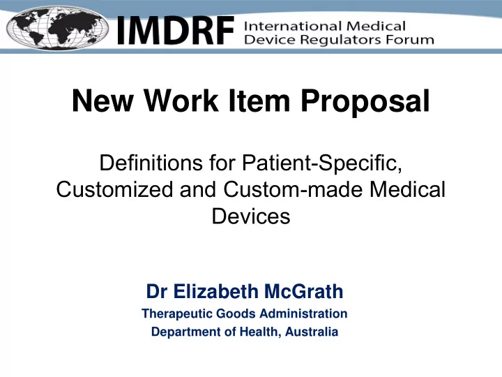 new work item proposal