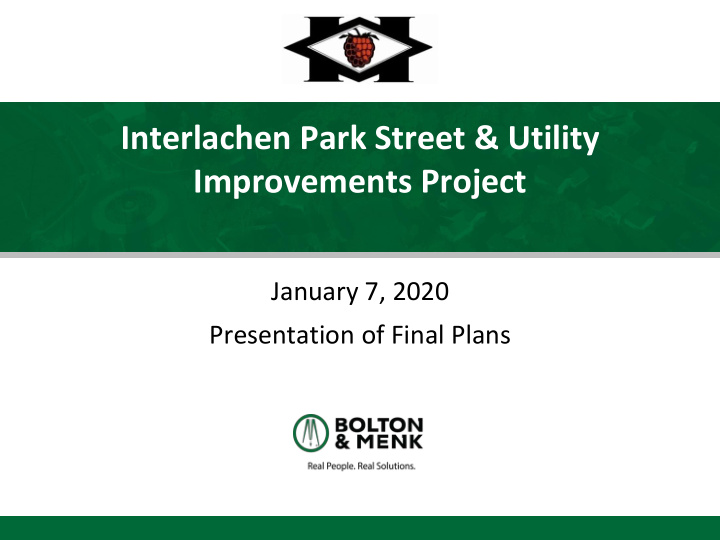 interlachen park street utility improvements project