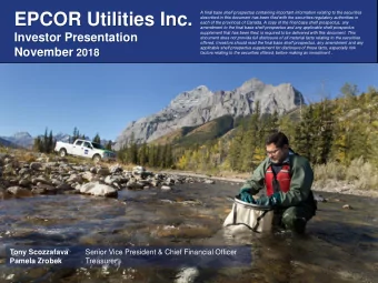 EPCOR Utilities Inc.  described in this document has been filed with the securities regulatory