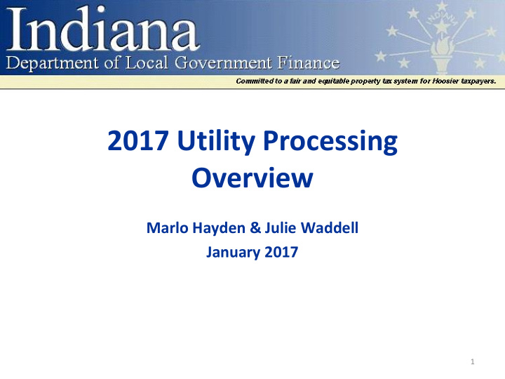 2017 utility processing