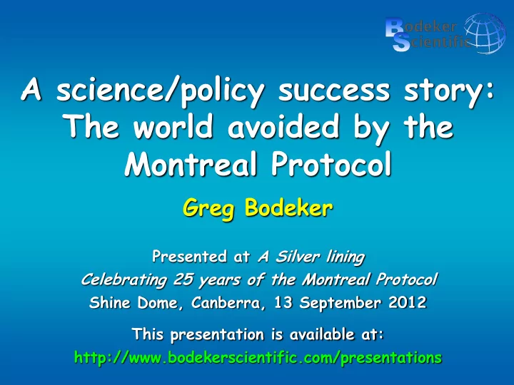 a science policy success story