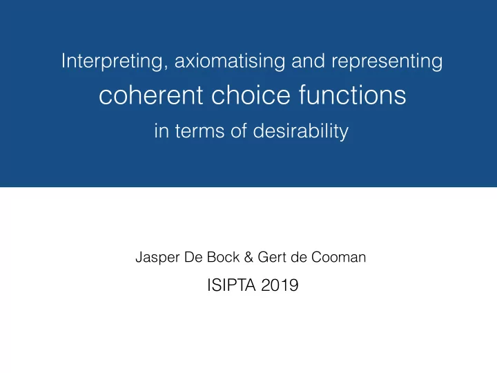 coherent choice functions