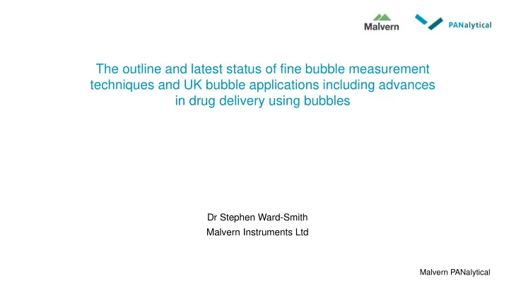 the outline and latest status of fine bubble measurement