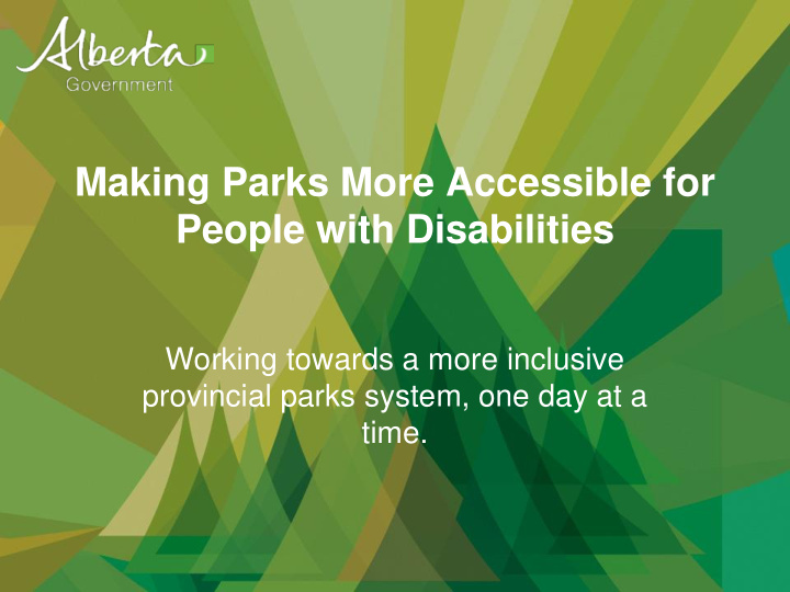 making parks more accessible for people with disabilities