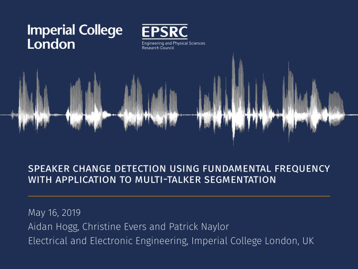 speaker change detection using fundamental frequency with