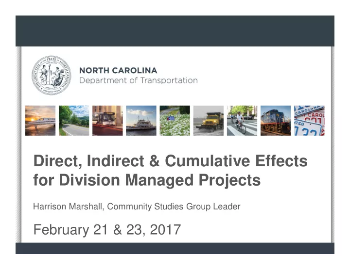direct indirect cumulative effects for division managed