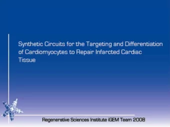 Bay Area RSI iGEM 2008 Team Joshua Resa, Stanford University Sean Allen, UC Berkeley Simina Ticau,