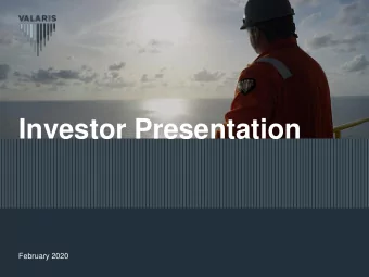 Investor Presentation  February 2020  Forward-Looking Statements  Statements contained in this