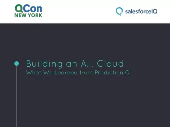 Building an A.I. Cloud  What We Learned from PredictionIO  Simon Chan  Sr. Director, Product