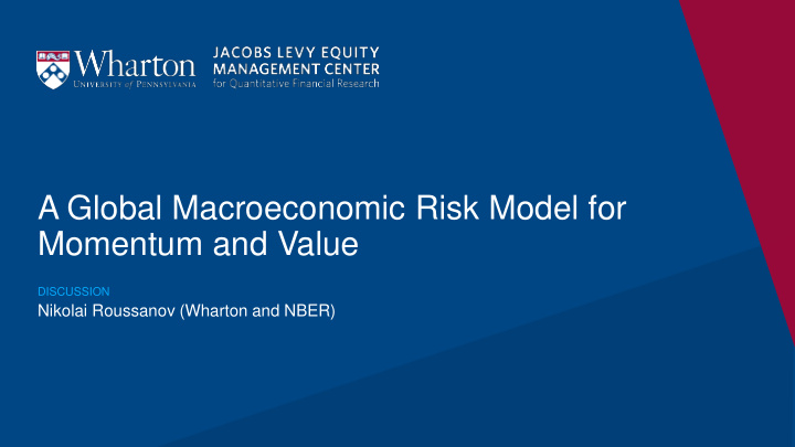 a global macroeconomic risk model for