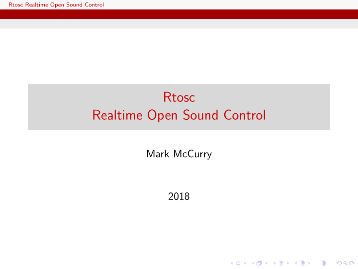 rtosc realtime open sound control