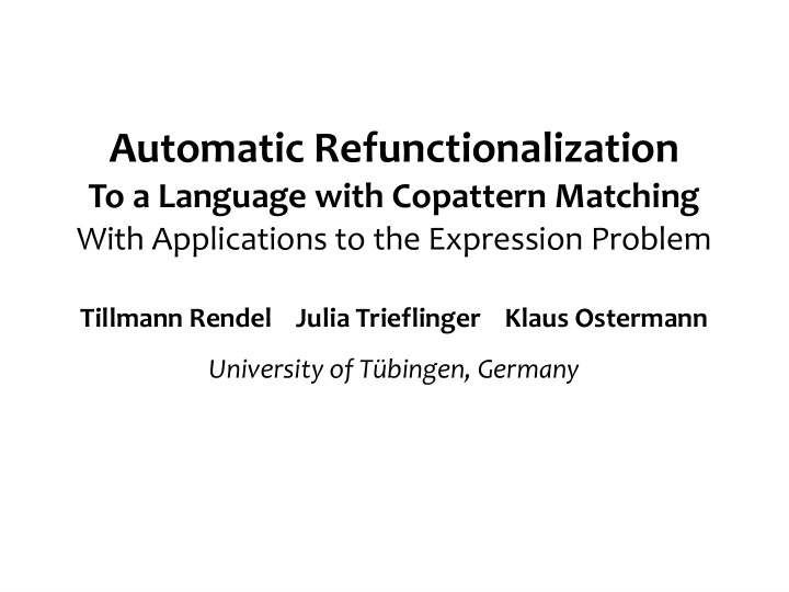 automatic refunctionalization