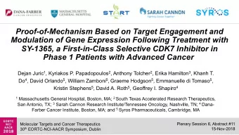 Proof-of-Mechanism Based on Target Engagement and  Modulation of Gene Expression Following