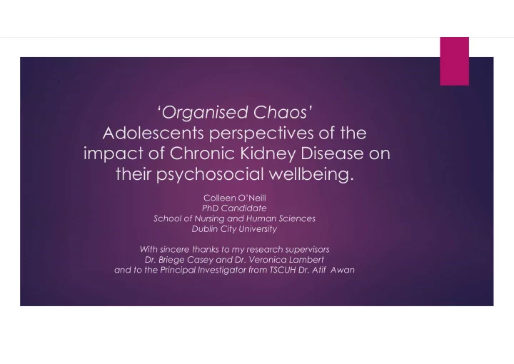 organised chaos adolescents perspectives of the impact of