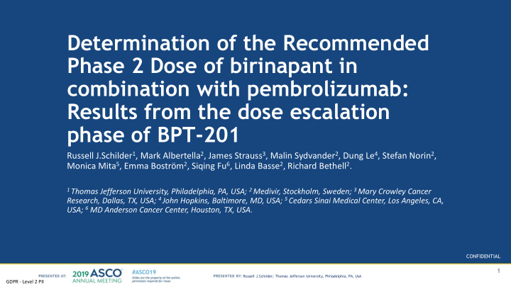 determination of the recommended phase 2 dose of