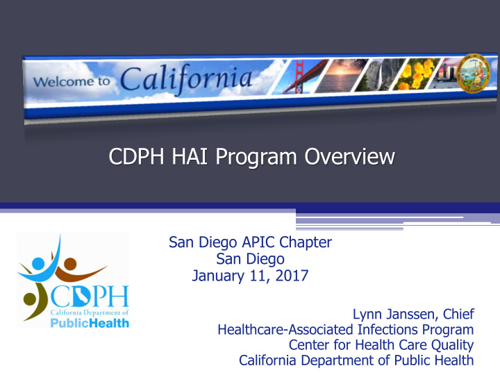 cdph hai program overview