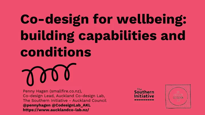 co design for wellbeing building capabilities and