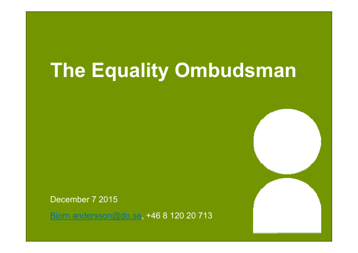 the equality ombudsman