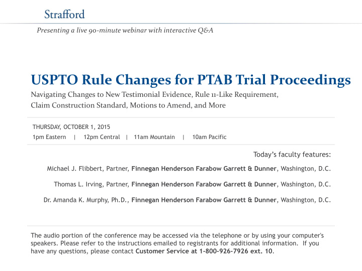 uspto rule changes for ptab trial proceedings